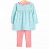 Amelia Legging Set, Pink and Mint Stripe