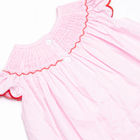 Penmanship Perfection Smocked Bishop Dress, Pink Gingham