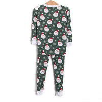 Seasonal Snowfall Bamboo Pajama Set, Green