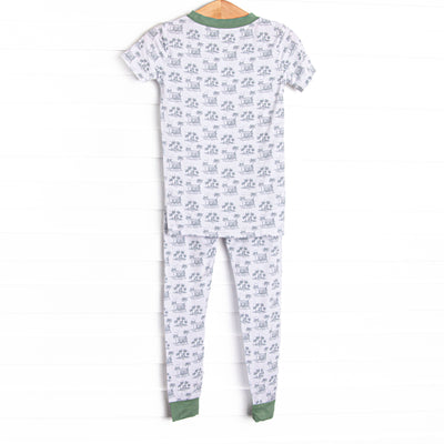Pacific Palms Bamboo Pajama Short Sleeve Set, Green
