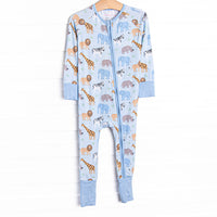 Safari Summer Bamboo Zippy Pajama, Blue