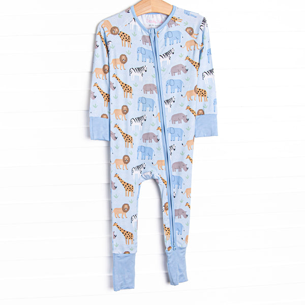 Safari Summer Bamboo Zippy Pajama, Blue