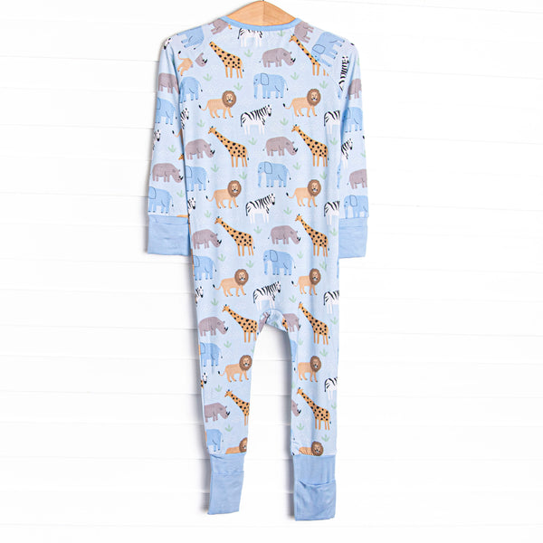 Safari Summer Bamboo Zippy Pajama, Blue