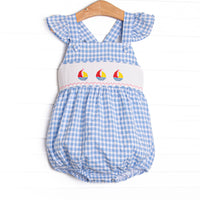Sailing Into Summer Smocked Bubble, Blue