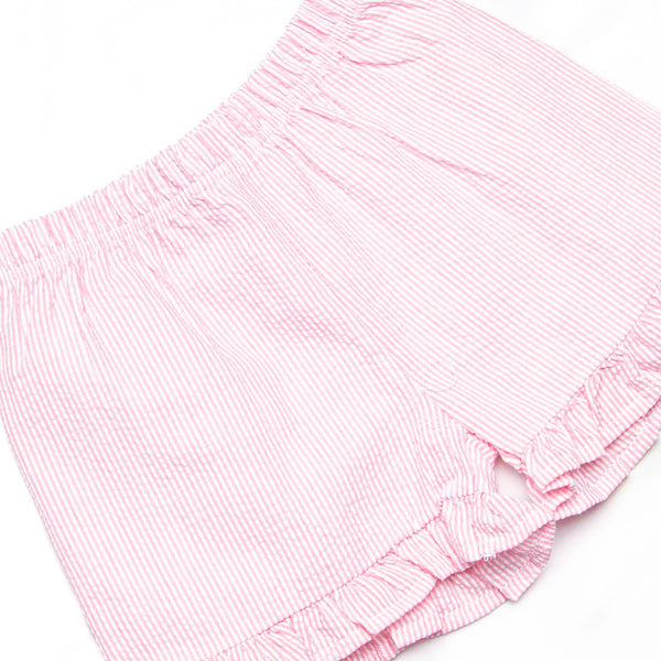 Colored Pencil Pal Applique Ruffle Short Set, Pink