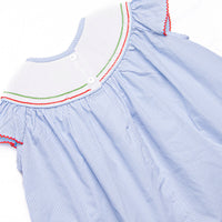 School House Scholar Smocked Ruffle Short Set, Blue
