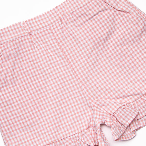 Woven Girl Ruffle Pocket Shorts