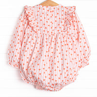 Heart String Stripes Side Tie Bubble, Red