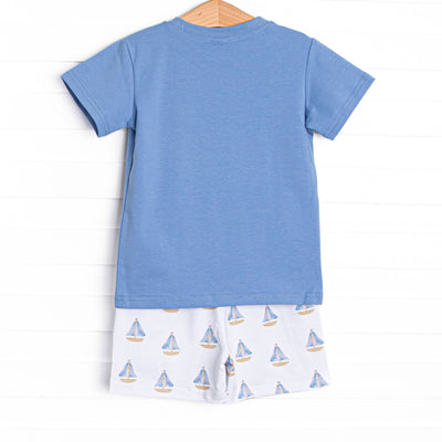 Sea Breeze and Sails Short Set, Blue