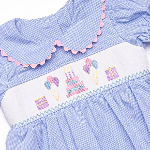 Let's Celebrate Smocked Dress, Blue