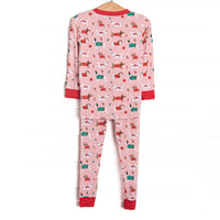 Pups and Presents Bamboo Pajama Set, Pink