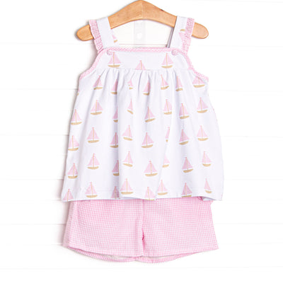 Sea Breeze and Sails Short Set, Pink