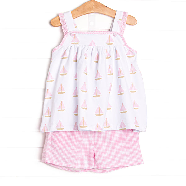 Sea Breeze and Sails Short Set, Pink