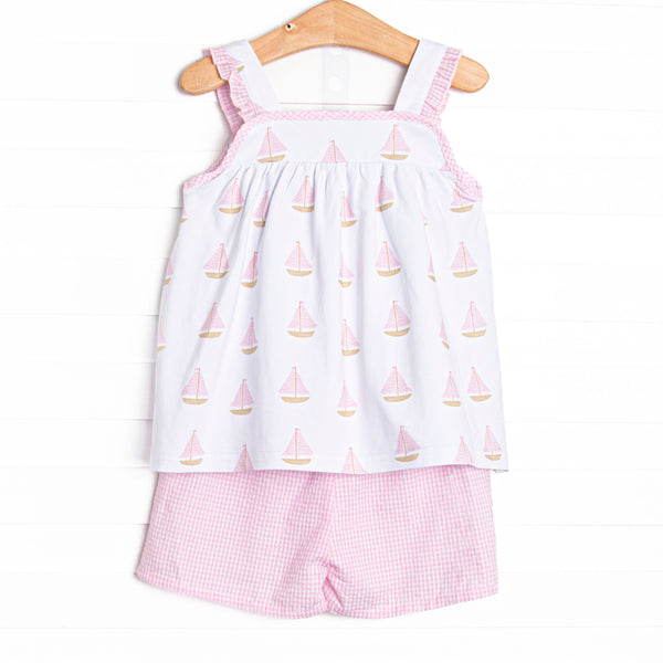Sea Breeze and Sails Short Set, Pink