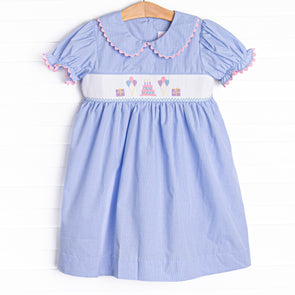 Let's Celebrate Smocked Dress, Blue