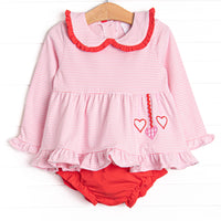 Get-together Galentine Applique Diaper Set, Pink