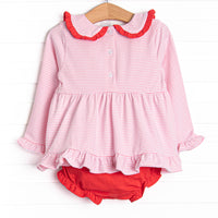 Get-together Galentine Applique Diaper Set, Pink