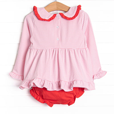 Get-together Galentine Applique Diaper Set, Pink