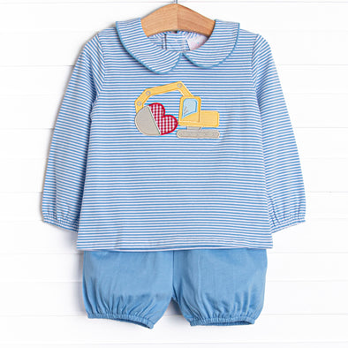 Scoop of Love Applique Bloomer Set, Blue