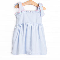 All Hands on Deck Applique Dress, Blue Stripe