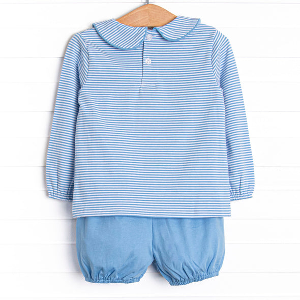 Scoop of Love Applique Bloomer Set, Blue