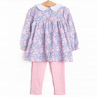 Pop of Posies Legging Set, Pink