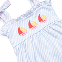 All Hands on Deck Applique Bubble, Blue Stripe