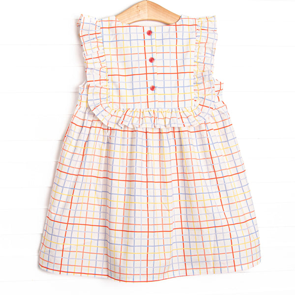 Problem Solver Plaid Ruffle Dress, Red