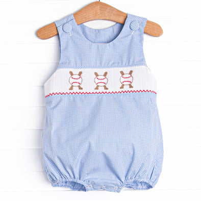 Homerun Hitter Smocked Bubble, Blue