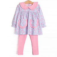 Decorative Delivery Legging Set, Blue