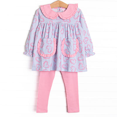 Decorative Delivery Legging Set, Blue