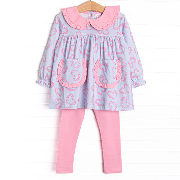 Decorative Delivery Legging Set, Blue