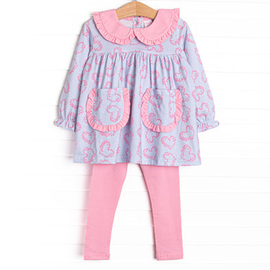 Decorative Delivery Legging Set, Blue