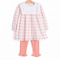 Autumn Breeze Beauty Ruffle Legging Set, Pink