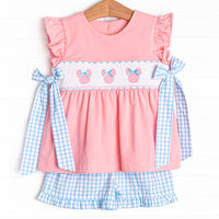 Magic Memories Smocked Ruffle Short Set, Blue