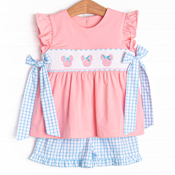 Magic Memories Smocked Ruffle Short Set, Blue