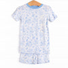 Timeless Toile Bamboo Pajama Short Set, Blue