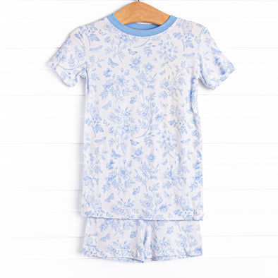 Timeless Toile Bamboo Pajama Short Set, Blue