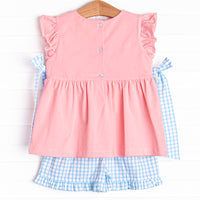 Magic Memories Smocked Ruffle Short Set, Blue