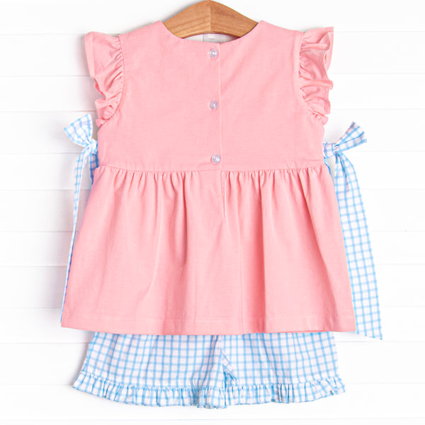 Magic Memories Smocked Ruffle Short Set, Blue