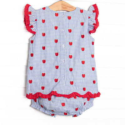 Grade School Gala Embroidered Diaper Set, Blue