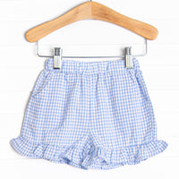 Woven Girl Ruffle Pocket Shorts