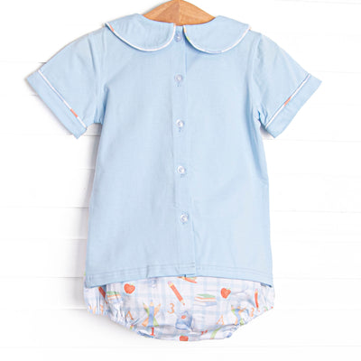 Lessons Learned Applique Diaper Set, Blue