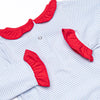 Heart On A String Applique Ruffle Bubble, Red