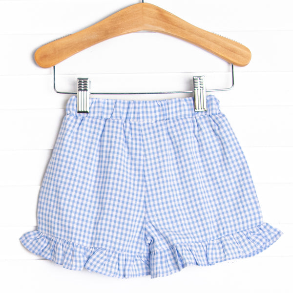 Woven Girl Ruffle Pocket Shorts