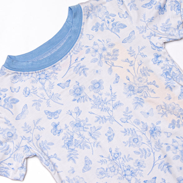 Timeless Toile Bamboo Pajama Short Set, Blue