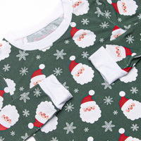 Seasonal Snowfall Bamboo Pajama Set, Green
