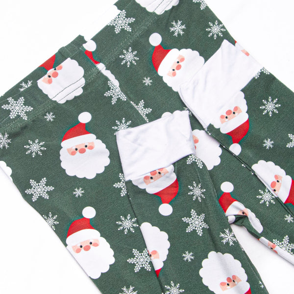 Seasonal Snowfall Bamboo Pajama Set, Green
