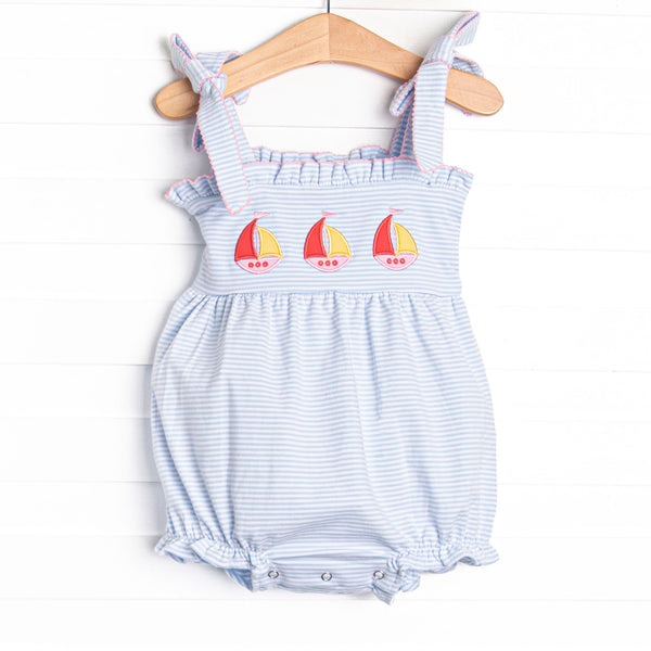 All Hands on Deck Applique Bubble, Blue Stripe