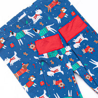 Pups and Presents Bamboo Pajama Set, Navy